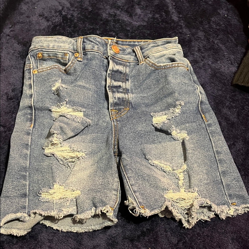 Distressed Denim Women Shorts